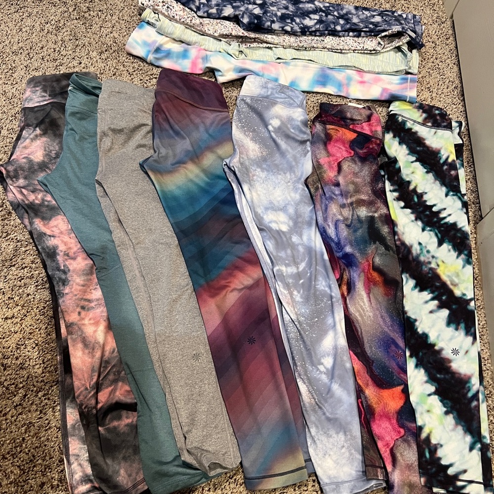 Athleta Colorful Leggings with Vibrant Patterns